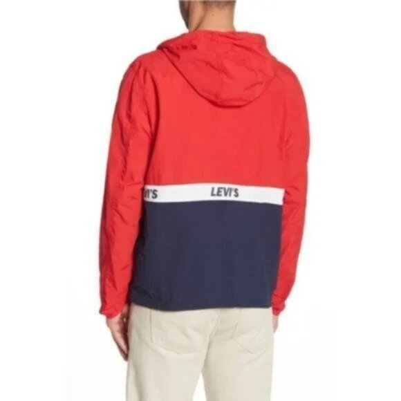 Levi’s Taslan Half Zip Red WindbreakerJacket - Picture 2 of 8
